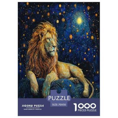 Löwen Puzzle 1000-teilige Schwer Puzzle Spielzeug Pädagogisches Spiel Impossible Herausforderungsspielzeug Für Erwachsene Und Kinder Ab 14 Jahren 70x50cm/1000pcs von ChengzeTCo